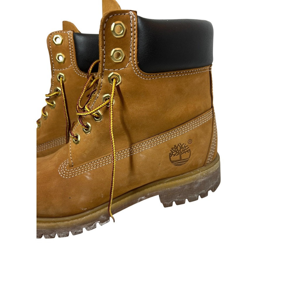 Timberland Premium 6 Inch Waterproof Boots Wheat Nubuck Leather 10061 Mens 7.5 W - Picture 2 of 10